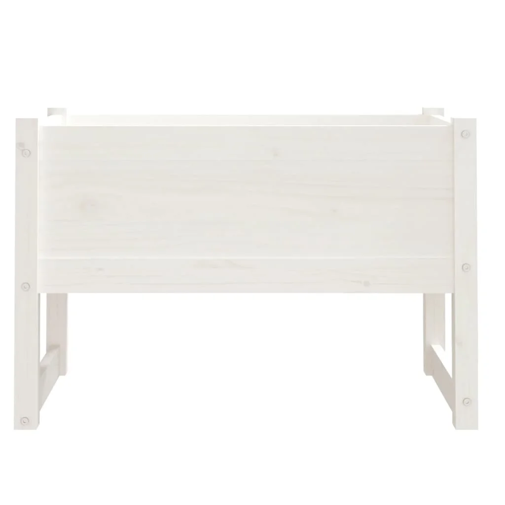 Kvetináč biely 78x40x52 cm borovicový masív