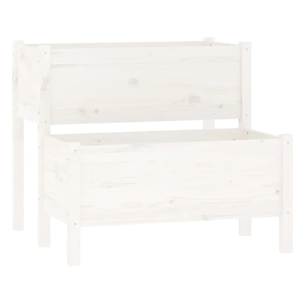 Kvetináč biely 84,5x84x75 cm borovicový masív