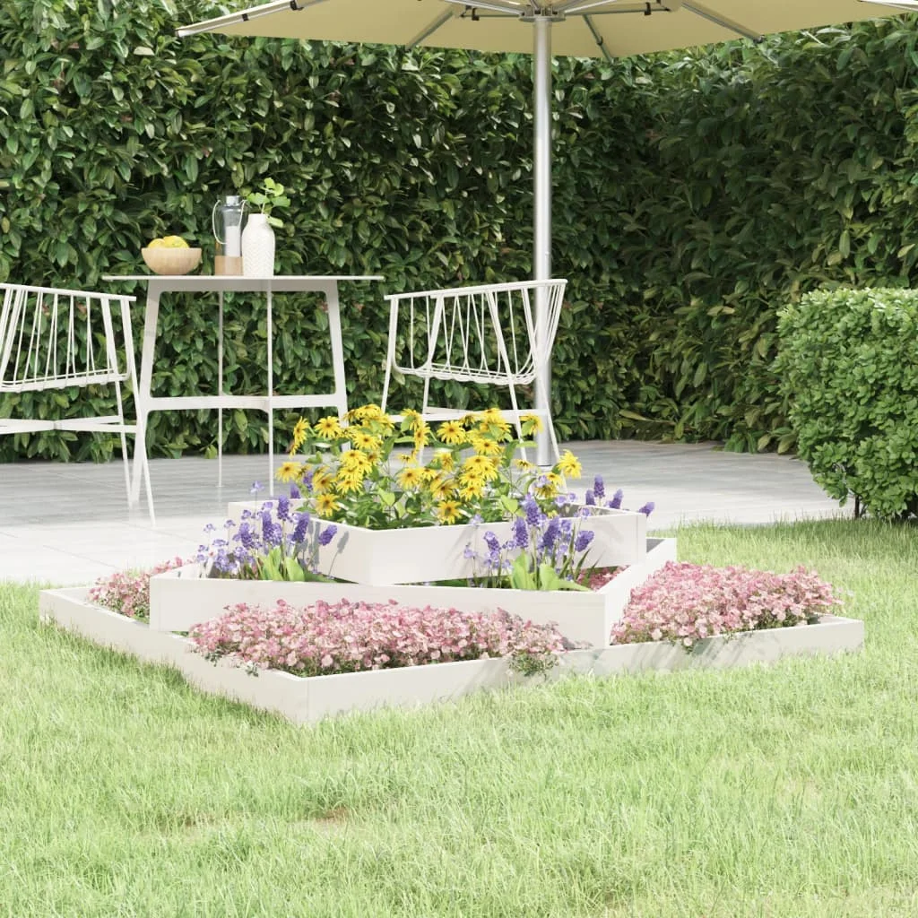 Kvetináč biely 112x112x27 cm borovicový masív