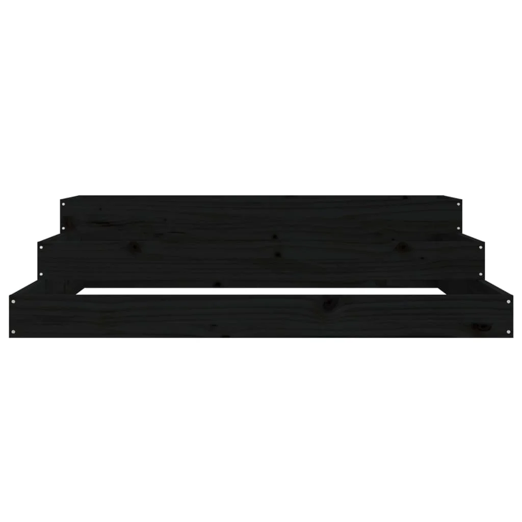 Kvetináč čierny 107x107x27 cm borovicový masív