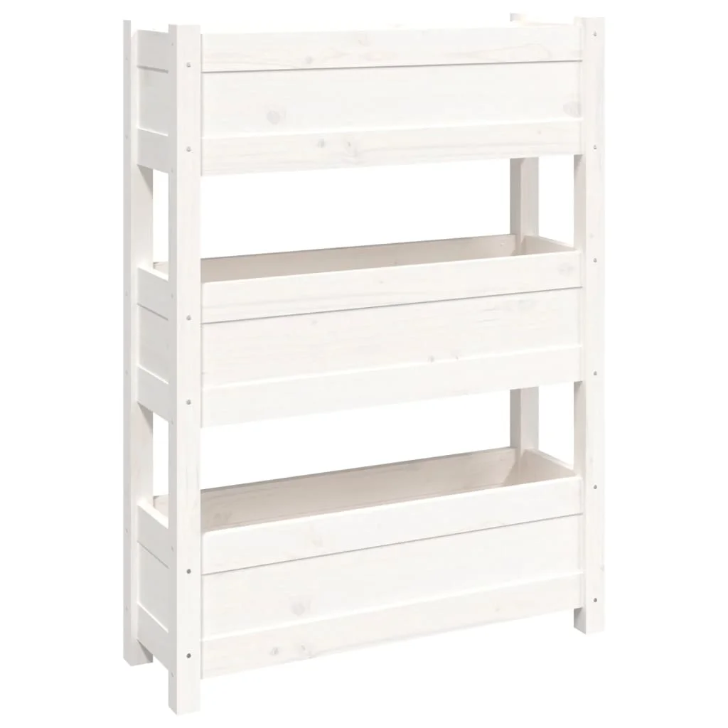 Kvetináč biely 112x25x104,5 cm borovicový masív