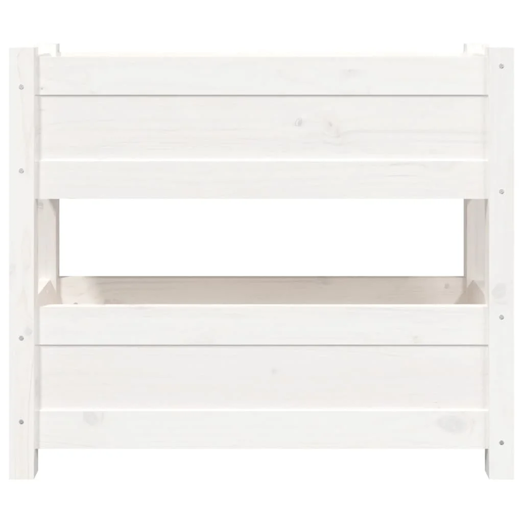 Kvetináč biely 77x25x66 cm borovicový masív