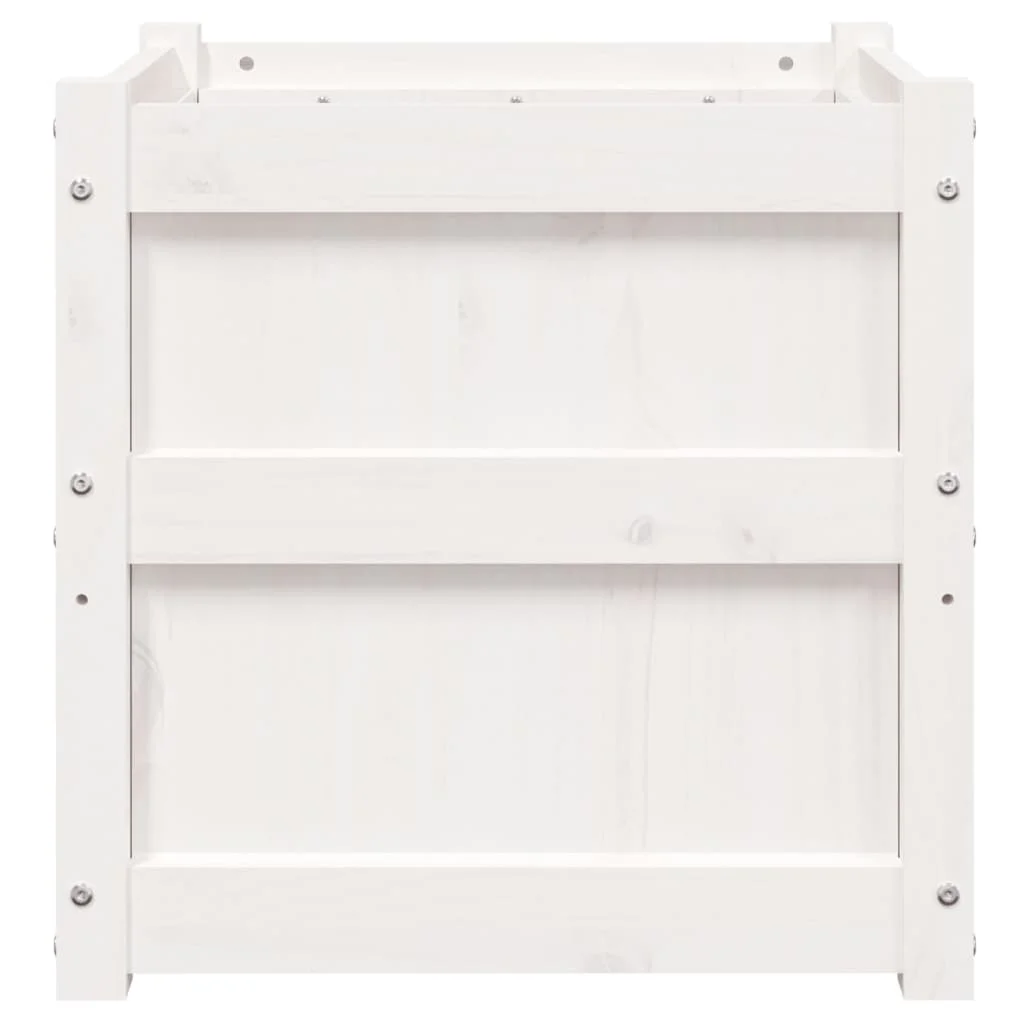 Záhradné kvetináče 2 ks biele borovicový masív