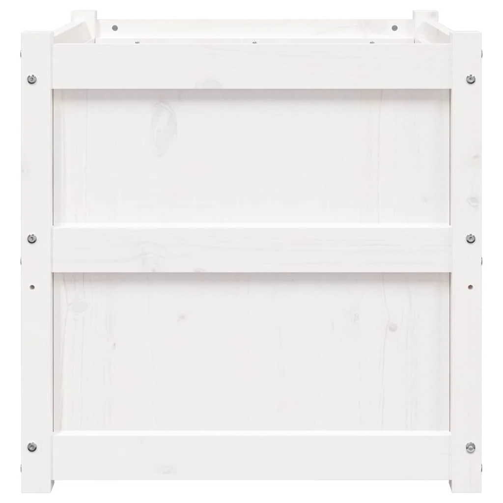 Záhradné kvetináče 2 ks biele borovicový masív