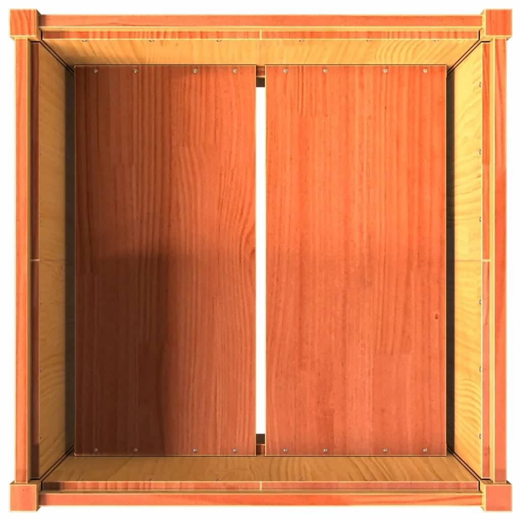 Záhradný kvetináč voskový hnedý 70x70x70 cm borovicový masív