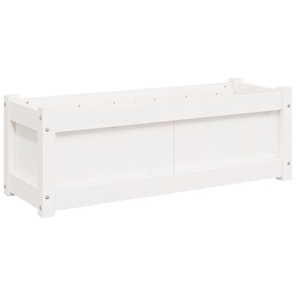 Záhradný kvetináč biely 90x31x31 cm borovicový masív