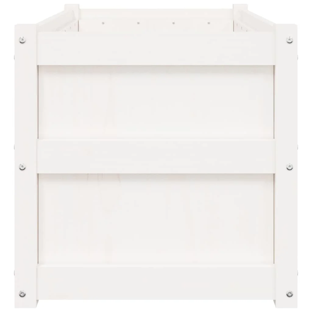 Záhradné kvetináče 2 ks biele borovicový masív