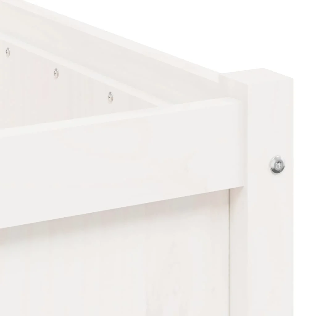 Záhradné kvetináče 2 ks biele borovicový masív