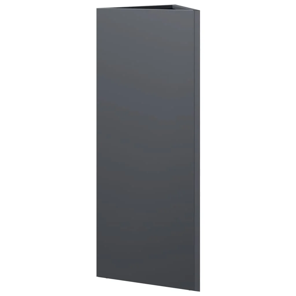 Záhradný kvetináč antracitový trojuholník 30x26x75 cm oceľ