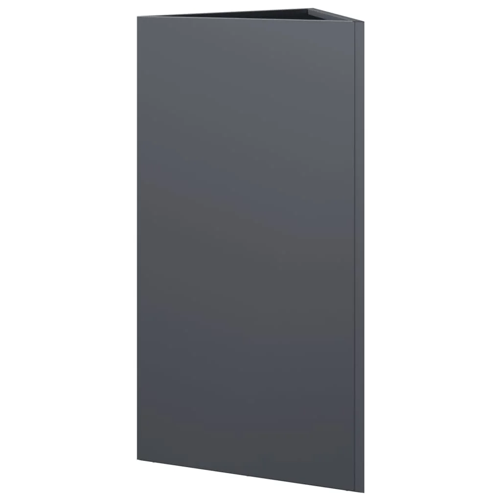 Záhradné kvetináče 2 ks antracit trojuholník 40x34,5x70 cm oceľ
