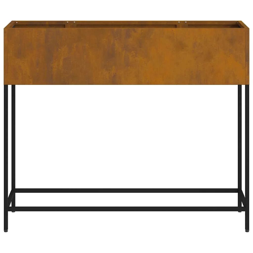 Zvýšený záhradný kvetináč Hrdzavý 100 x 26 x 82 cm Oceľ