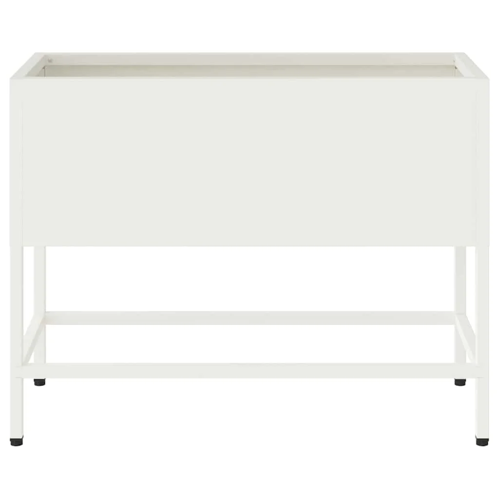 Zvýšený záhradný kvetináč Biela 60 x 26 x 45 cm Oceľ