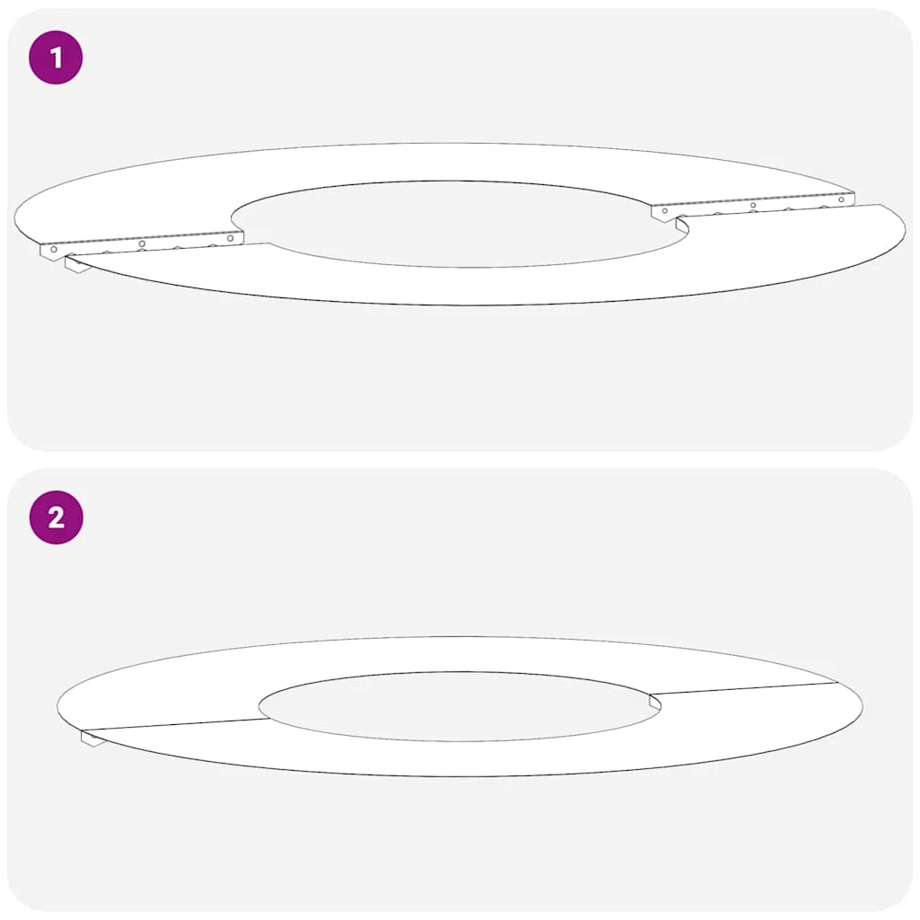 vhodný pre plochý stromový krúžok Čierna Ø30 / 60 cm Oceľ