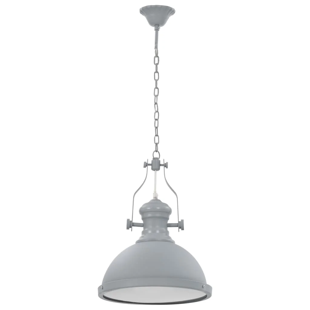 Stropná lampa sivá okrúhla E27