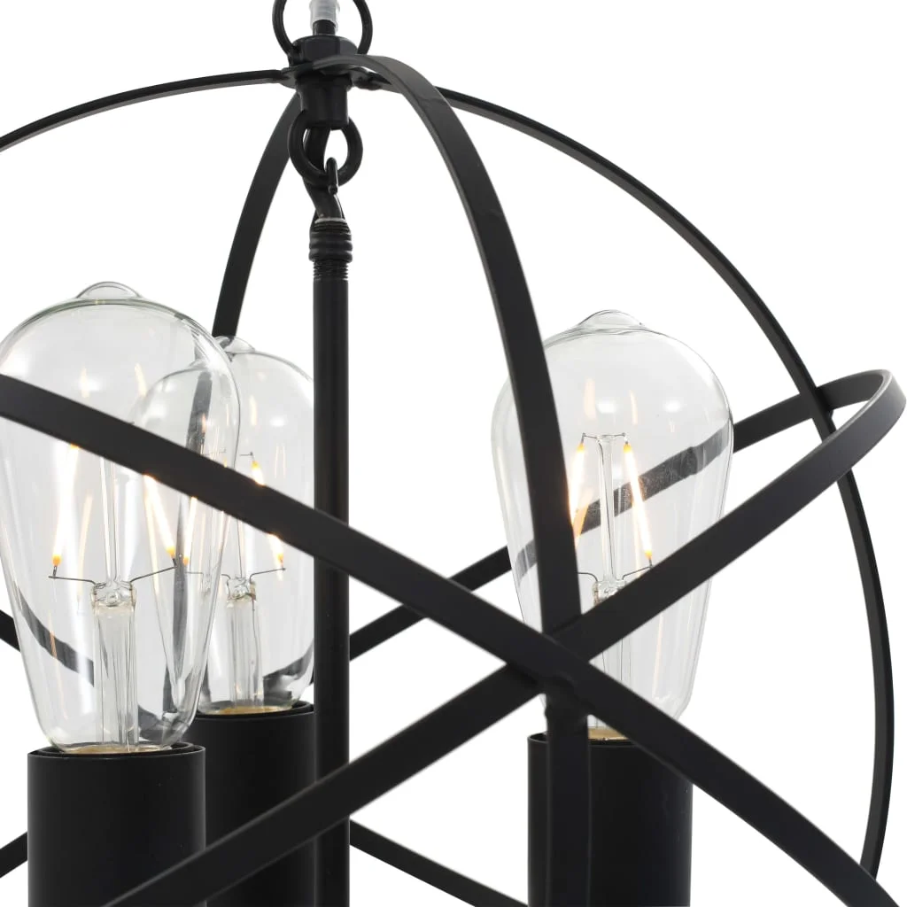 Závesná lampa čierna okrúhla 3 x E27 žiarovky