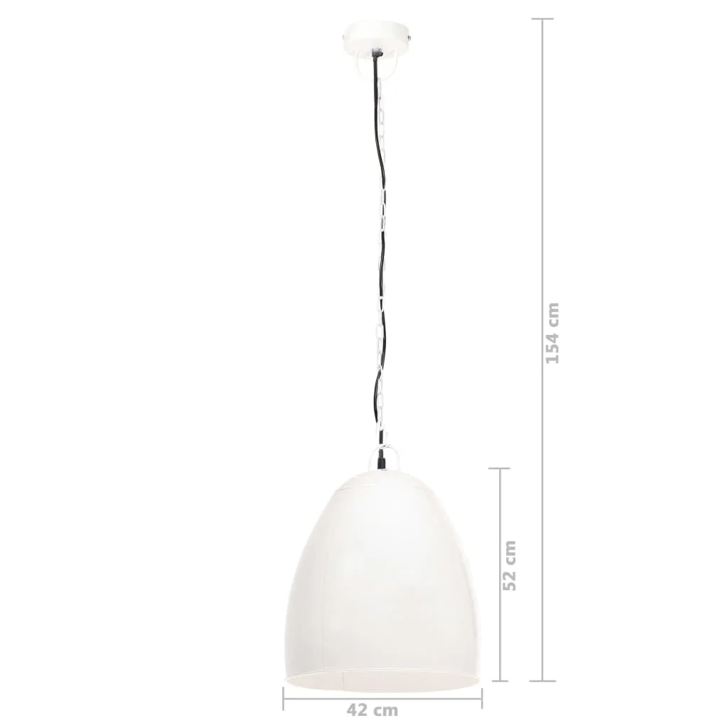 Industriálna závesná lampa 25 W biela 42 cm okrúhla E27