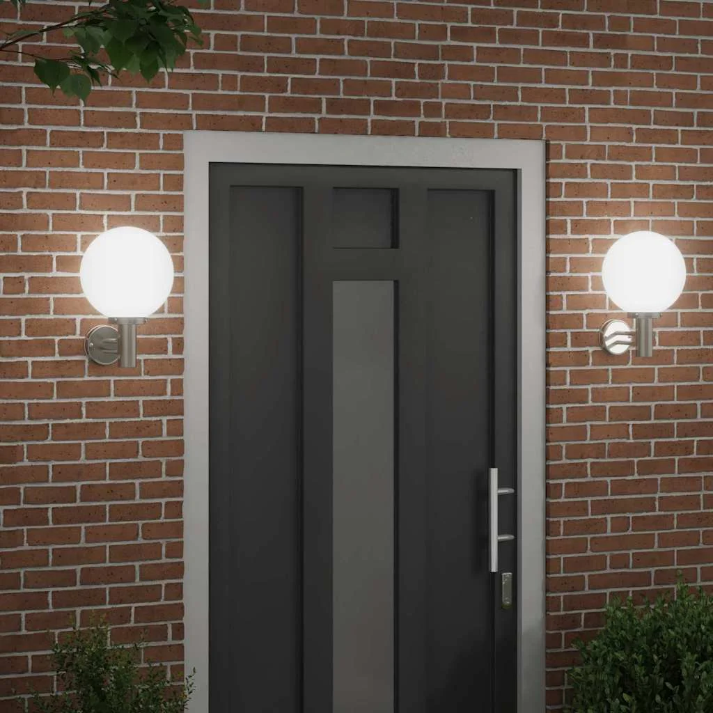 Exteriérové nástenné svietidlo 2 pcs Strieborná 28 x 25 x 38 cm