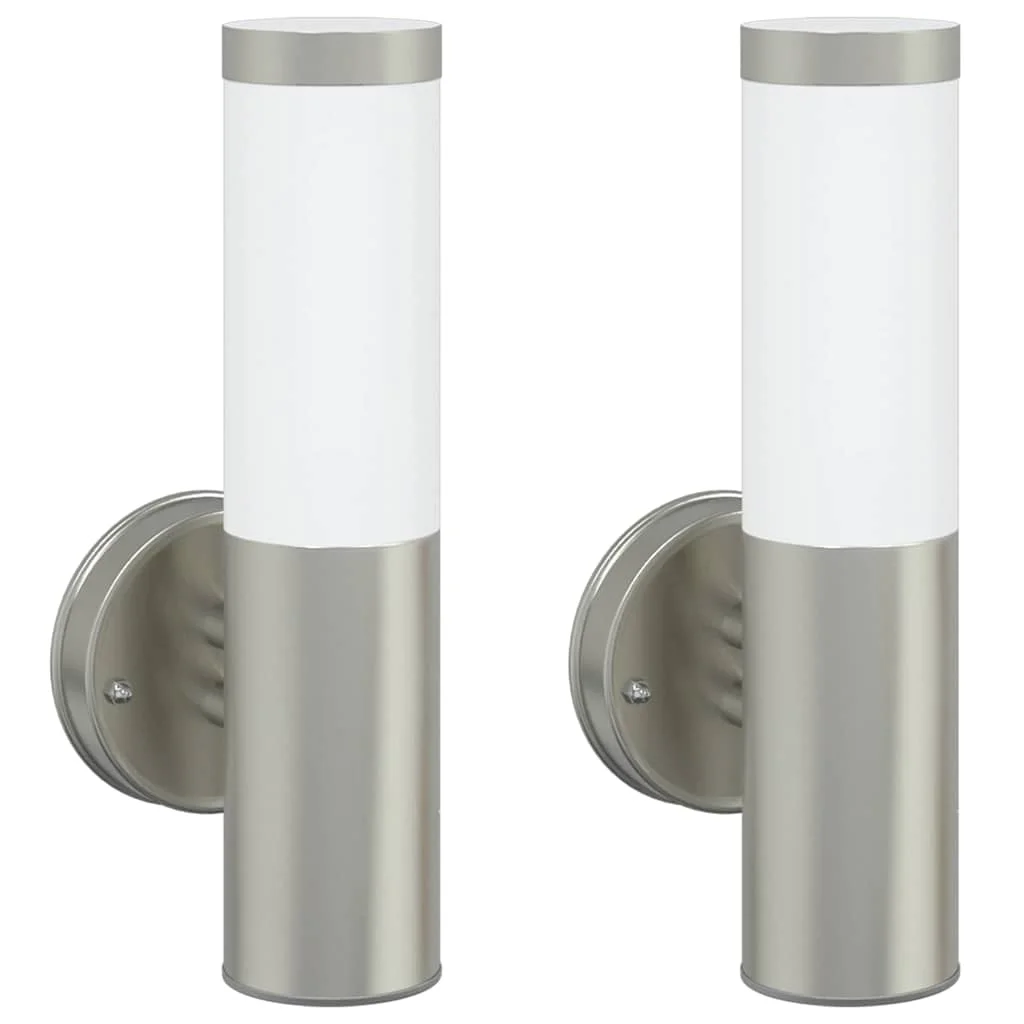 Exteriérové nástenné svietidlo 2 pcs Strieborná