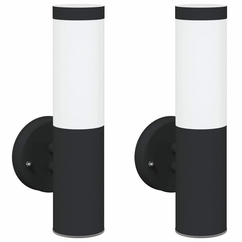 Exteriérové nástenné svietidlo 2 pcs Čierna 15 x 7,5 x 33 cm
