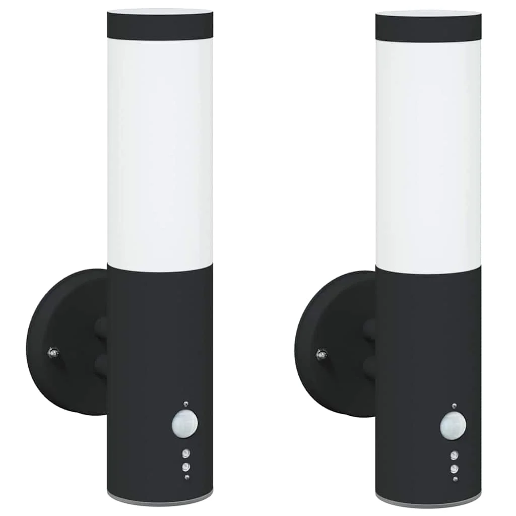 Exteriérové nástenné svietidlo 2 pcs Čierna 15 x 7,5 x 33 cm