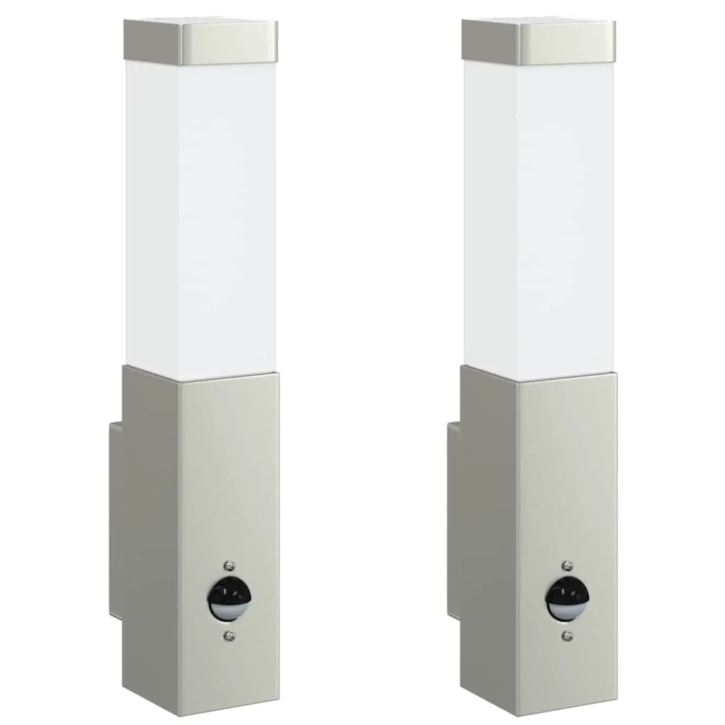 Exteriérové nástenné svietidlo 2 pcs Strieborná