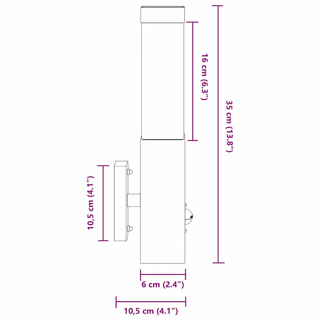 Exteriérové nástenné svietidlo 2 pcs Strieborná