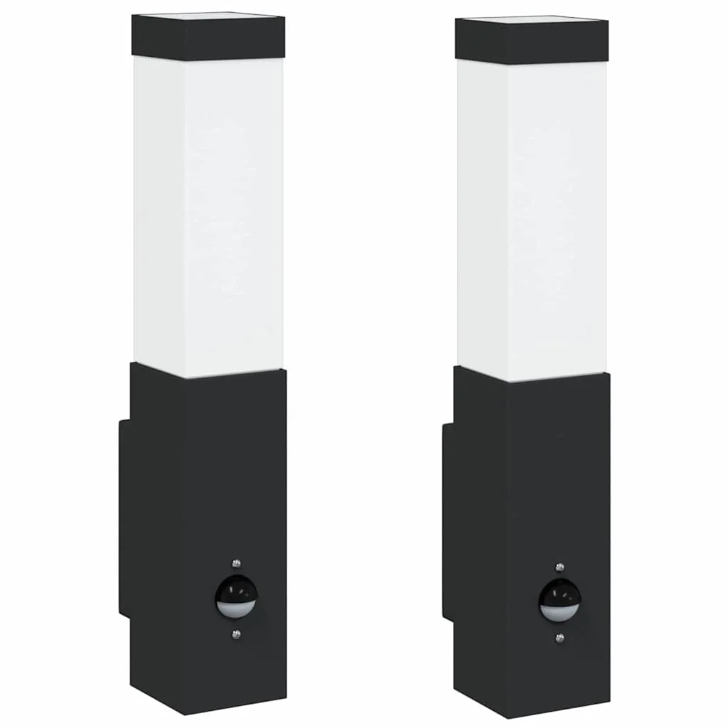 Exteriérové nástenné svietidlo 2 pcs Čierna 10,5 x 6 x 33 cm