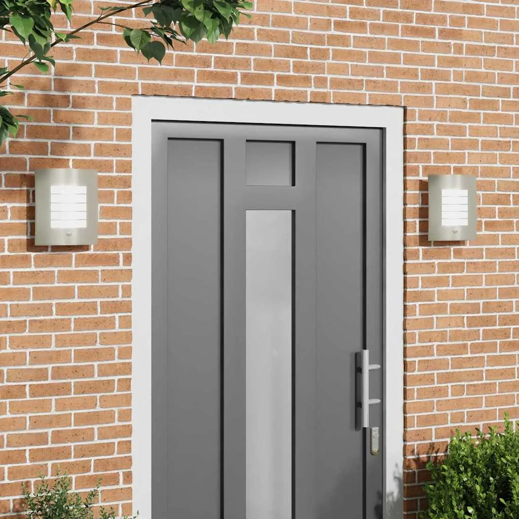 Exteriérové nástenné svietidlo 2 pcs Strieborná