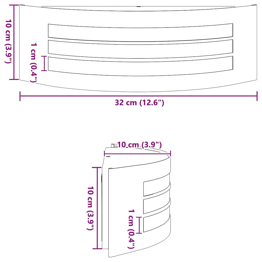 Exteriérové nástenné svietidlo Strieborná 32 x 10 x 10 cm