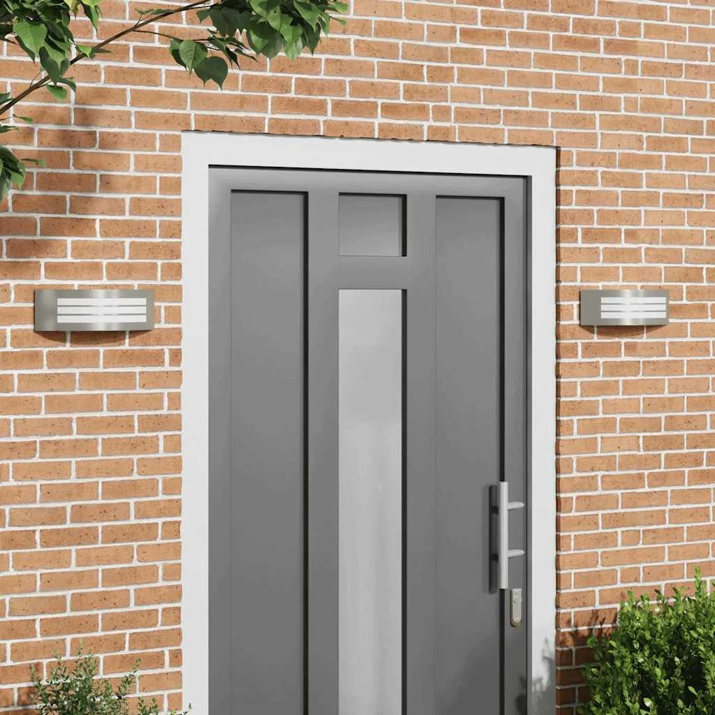 Exteriérové nástenné svietidlo 2 pcs Strieborná 32 x 10 x 10 cm