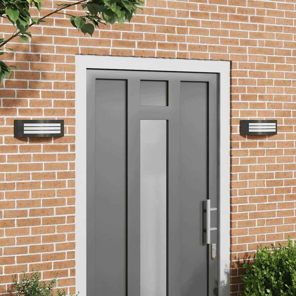 Exteriérové nástenné svietidlo 2 pcs Čierna 32 x 10 x 10 cm