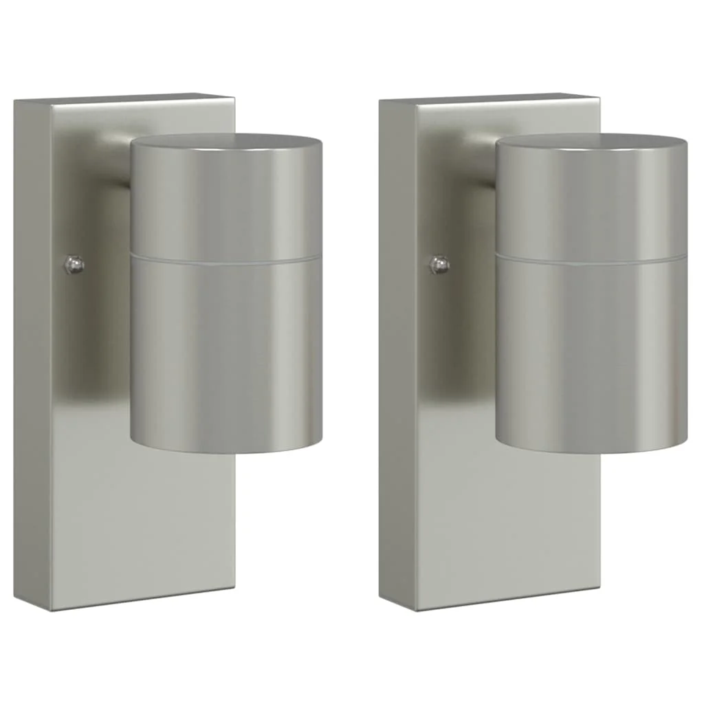 Exteriérové nástenné svietidlo 2 pcs Strieborná