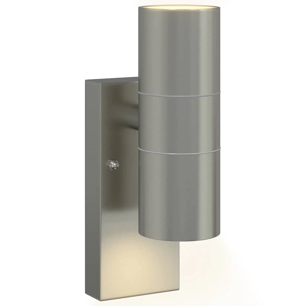 Exteriérové nástenné svietidlo 2 pcs Strieborná 7 x 10 x 22 cm