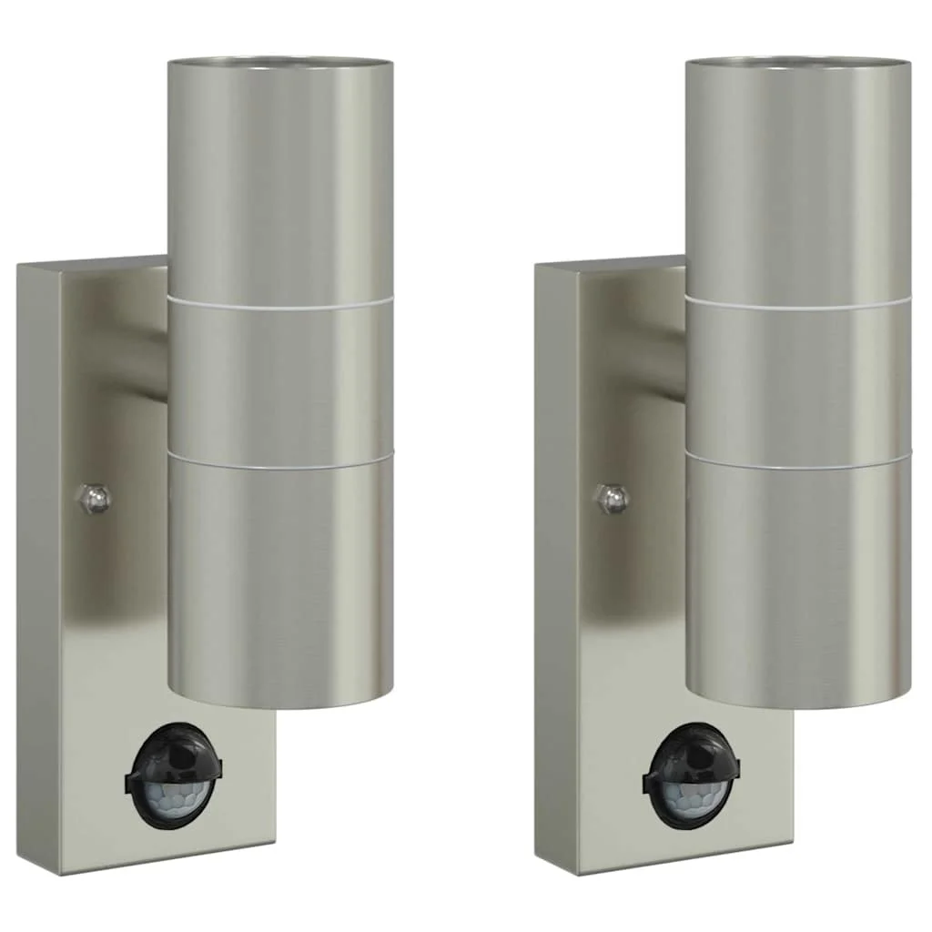 Exteriérové nástenné svietidlo 2 pcs Strieborná 7 x 10 x 22 cm