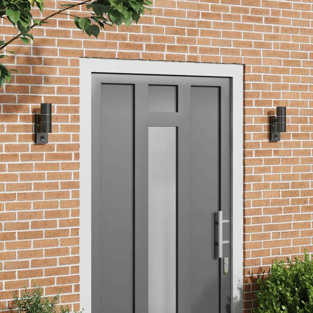 Exteriérové nástenné svietidlo 2 pcs Čierna 7 x 10 x 22 cm