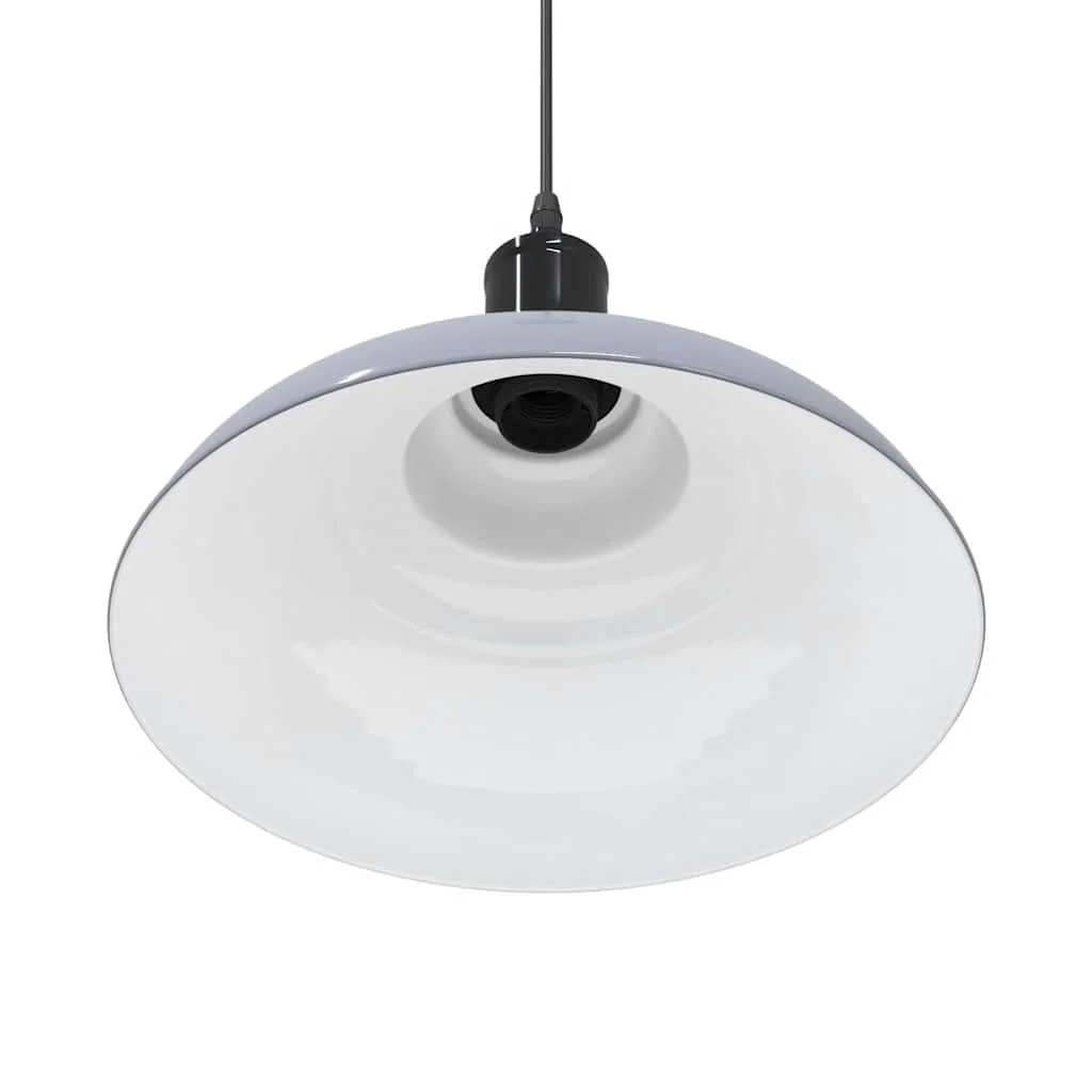 Závesná lampa výškovo nastaviteľná E27 lesk šedá Ø 31 cm kov
