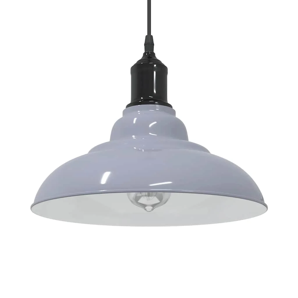 Závesná lampa výškovo nastaviteľná E27 lesk šedá Ø 31 cm kov