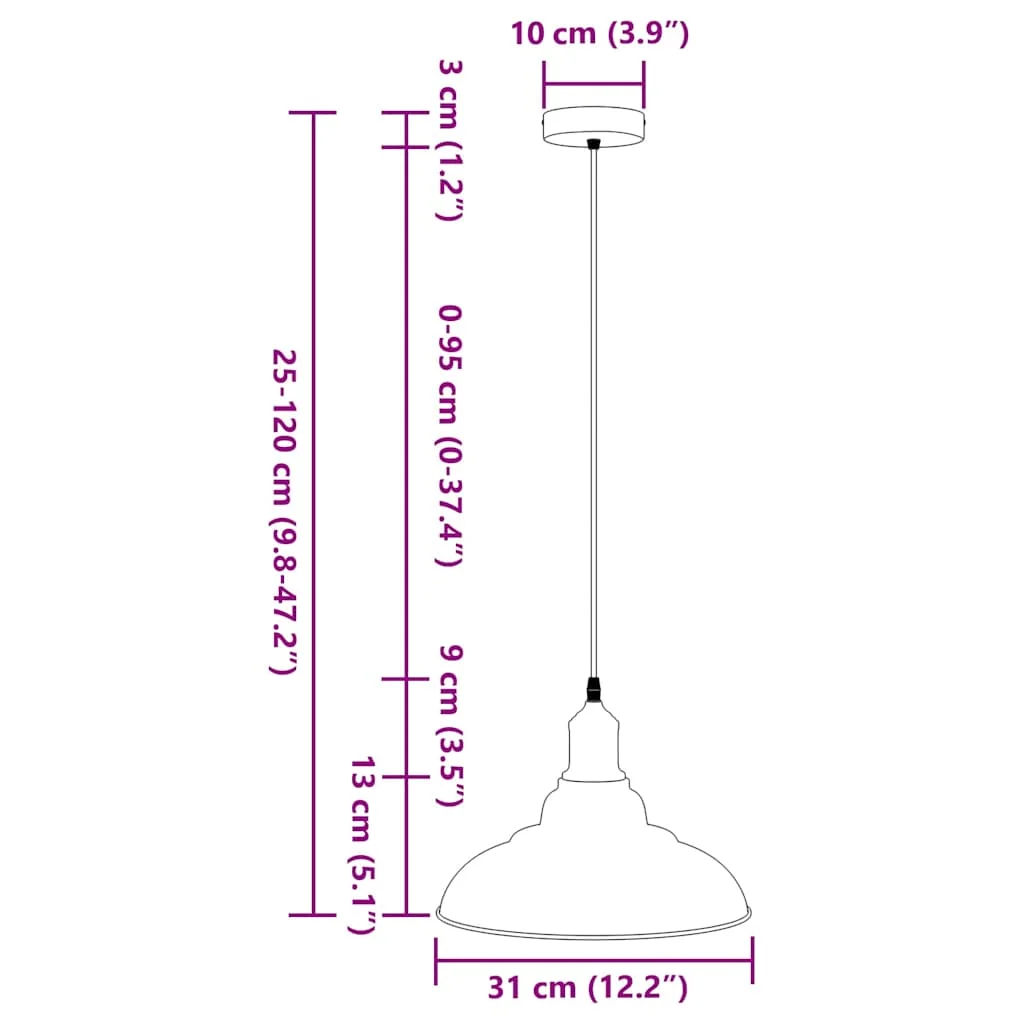 Závesná lampa výškovo nastaviteľná E27 lesk oranžová Ø 31cm kov