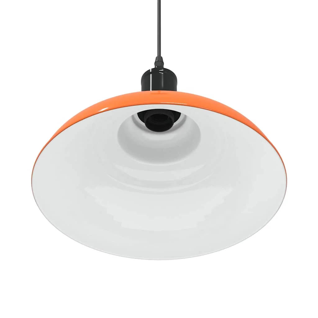 Závesná lampa výškovo nastaviteľná E27 lesk oranžová Ø 31cm kov
