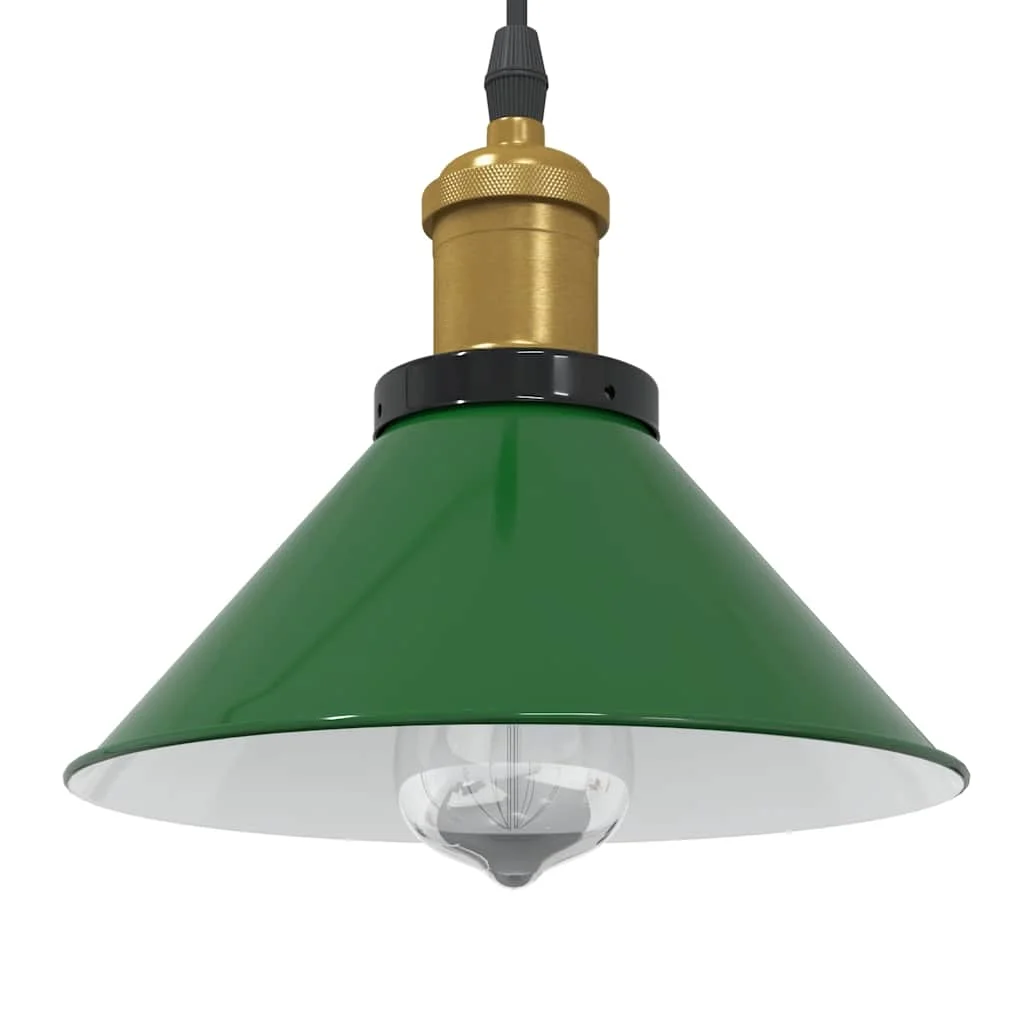 Závesná lampa výškovo nastaviteľná E27 lesk zelená Ø 22 cm kov