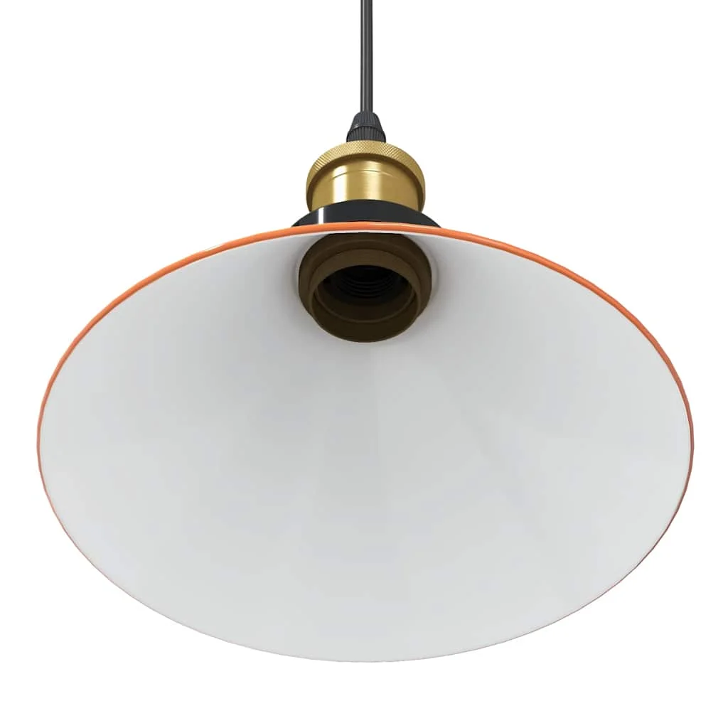 Závesná lampa výškovo nastaviteľná E27 lesk oranžová Ø 22cm kov