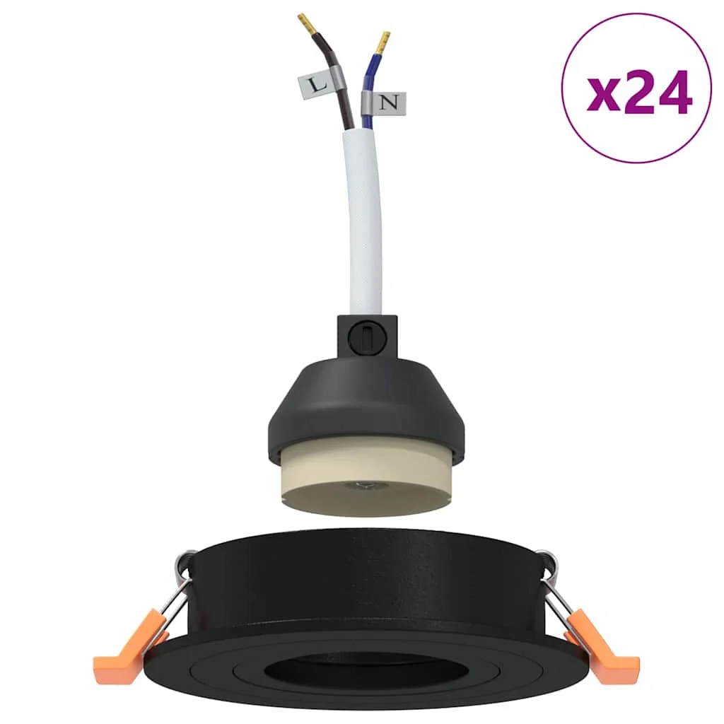 Bodové svetlo 24 pcs Čierna 9 x 9 x 2 cm Hliník