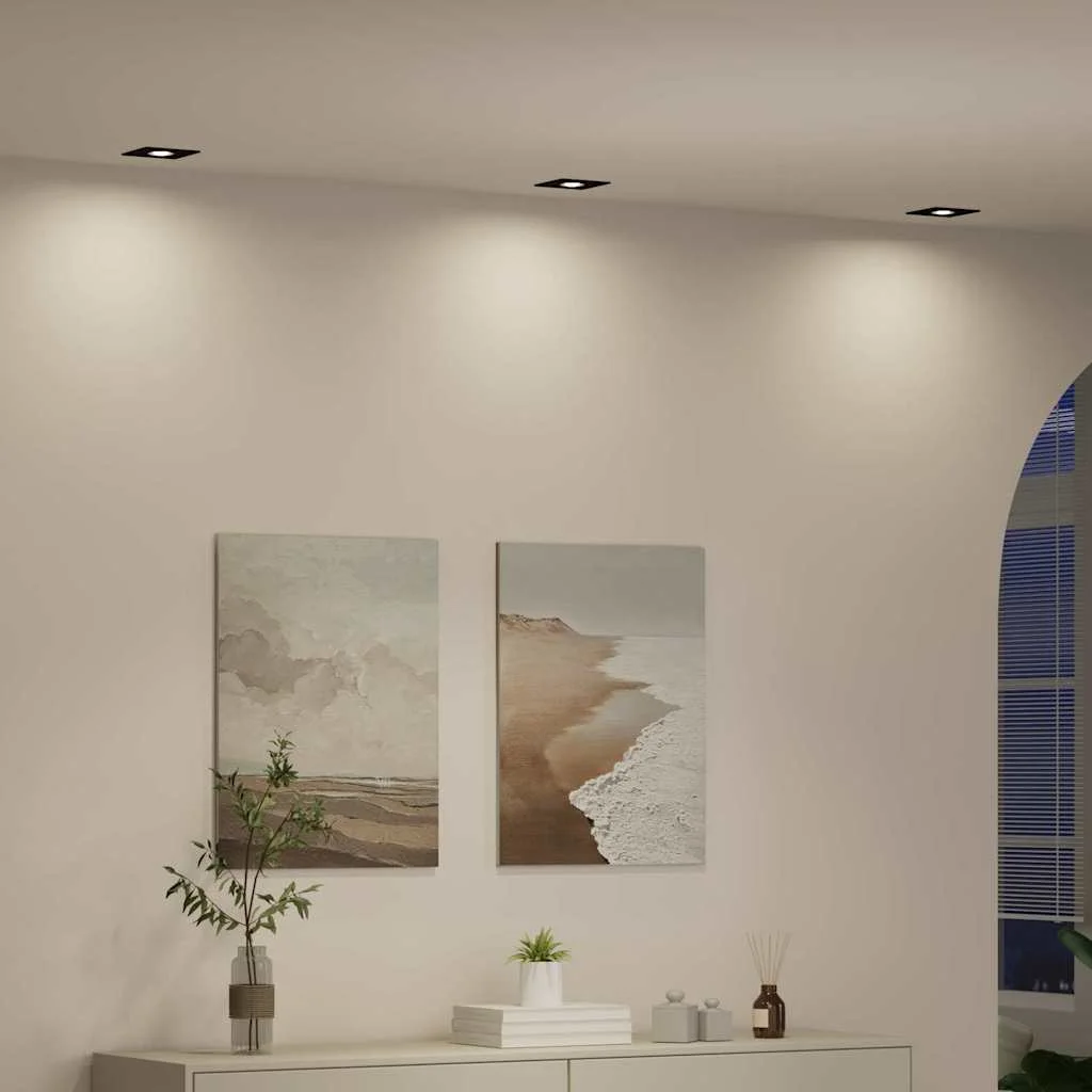 Bodové svetlo 12 pcs Čierna 9 x 9 x 2 cm Hliník