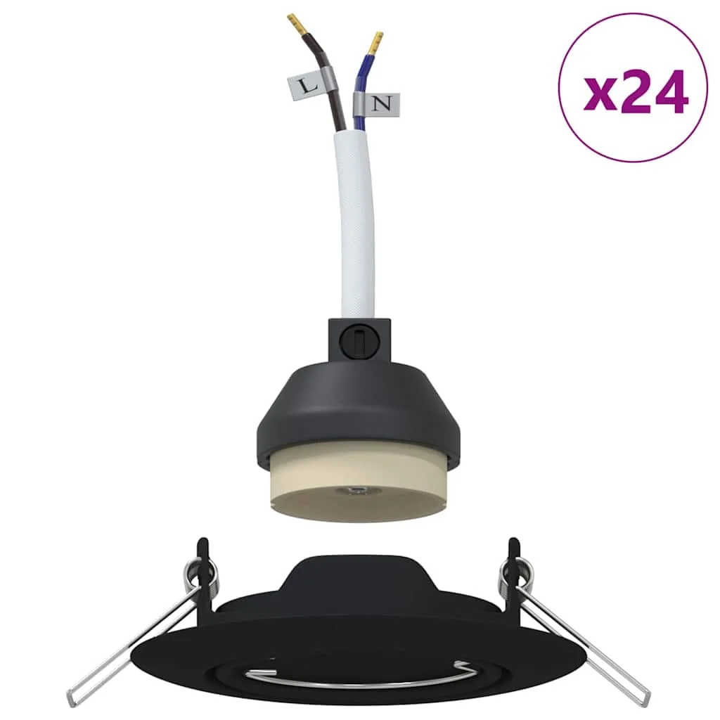 Bodové svetlo 24 pcs Čierna 9 x 9 x 2.5 cm Kov