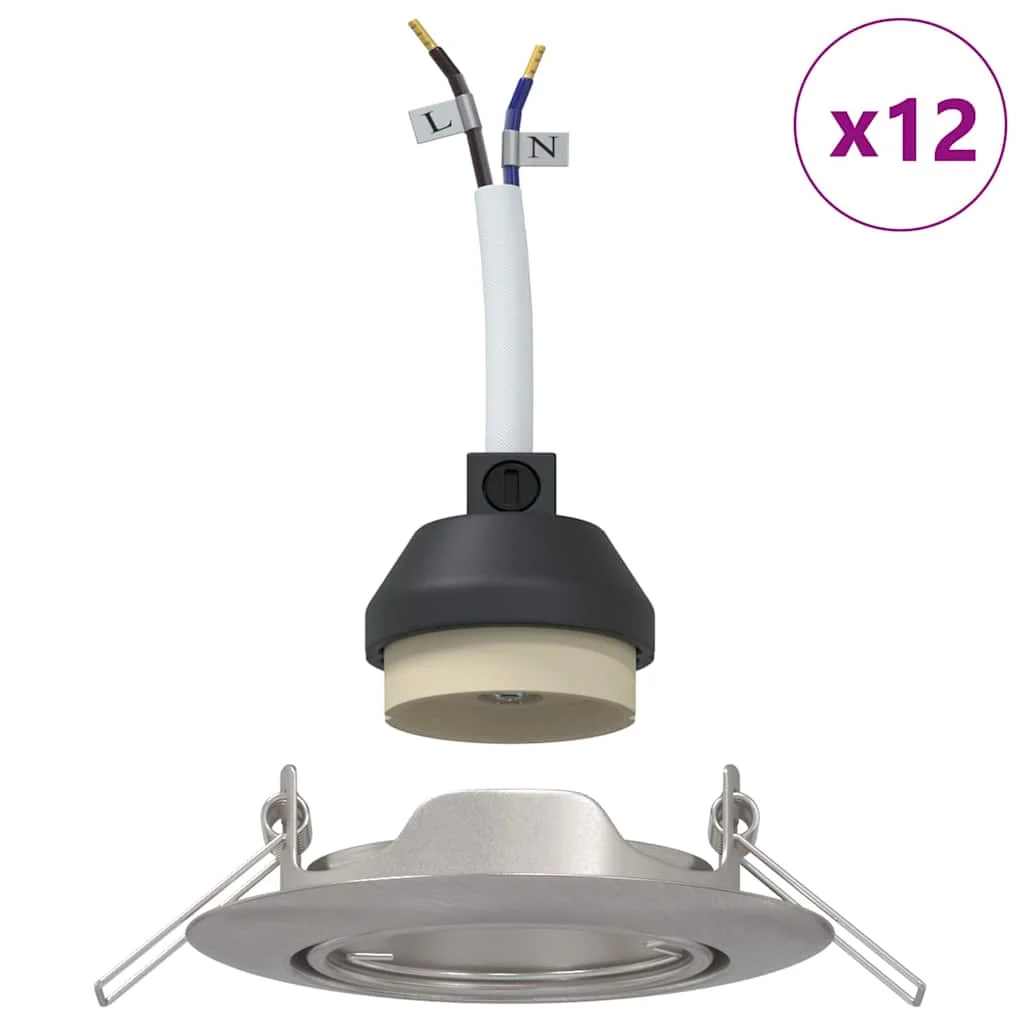 Bodové svetlo 12 pcs Strieborná 9 x 9 x 2.5 cm Kov