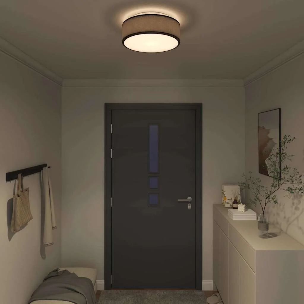 Stropná lampa Čierna 38 x 13.5 cm látka