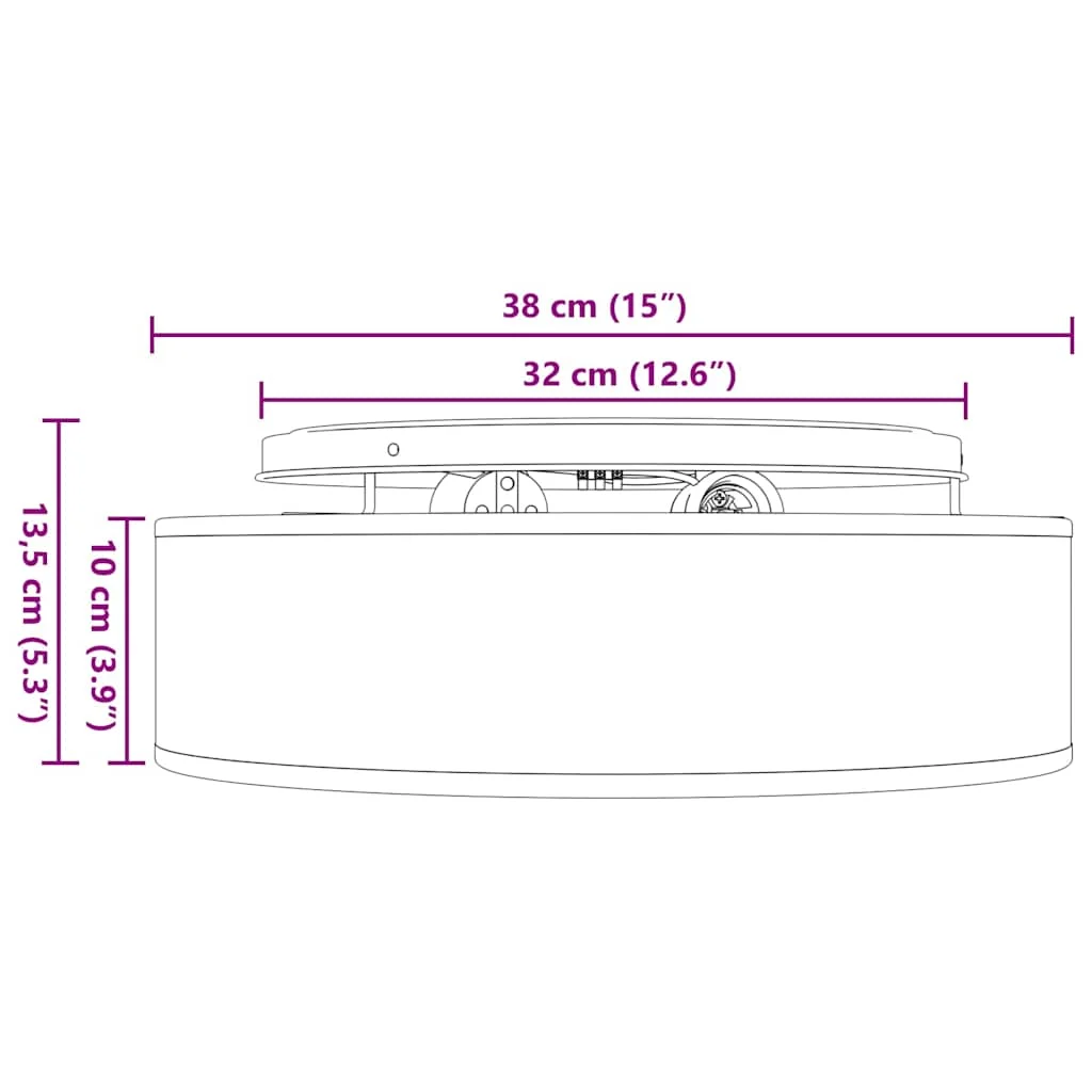 Stropná lampa Biela 38 x 13.5 cm látka