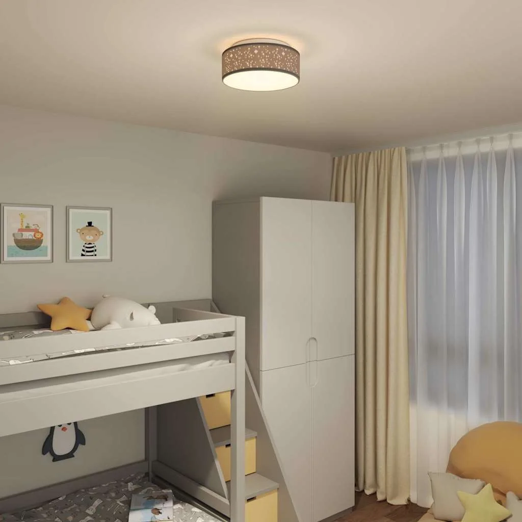 Stropná lampa Čierna 30 x 13.5 cm látka