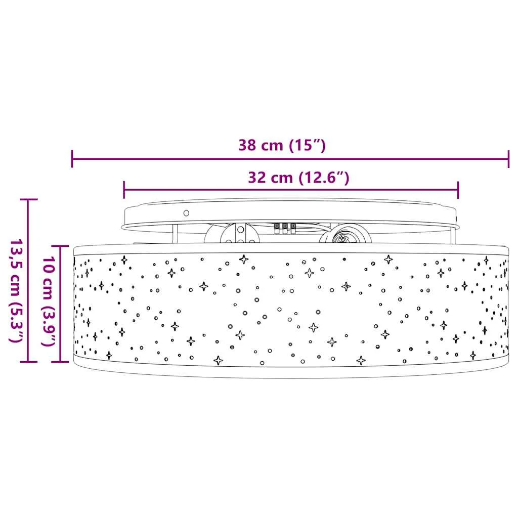 Stropná lampa Sivohnedá 38 x 13.5 cm látka
