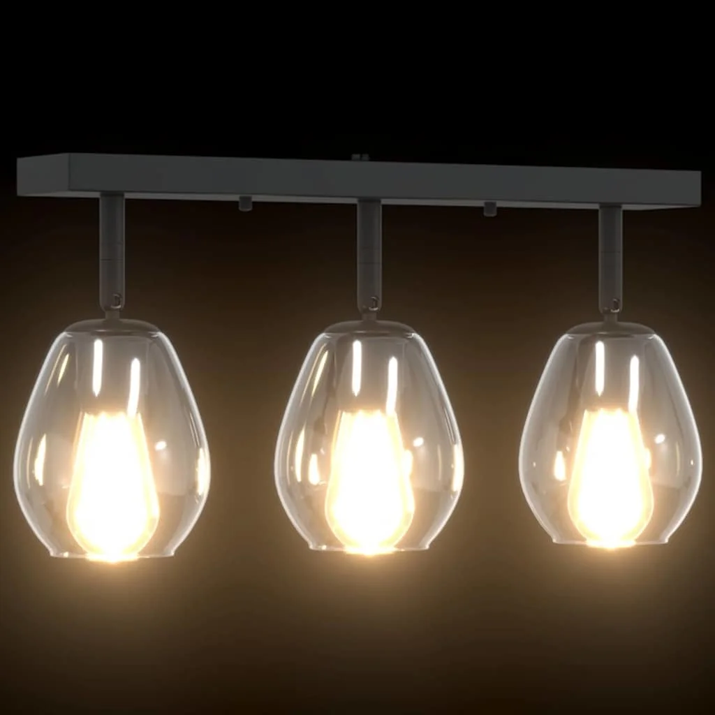 Stropné bodové svetlo Čierna 54 x 13 x 26 cm Sklo a kov